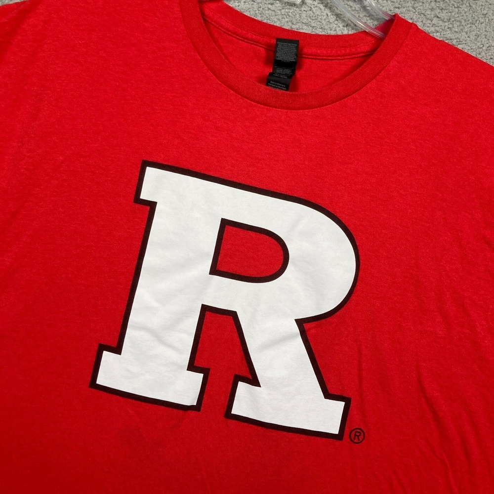 Rutgers University Scarlet Knights T Shirt Adult XL Red Short Sleeve "Big R"